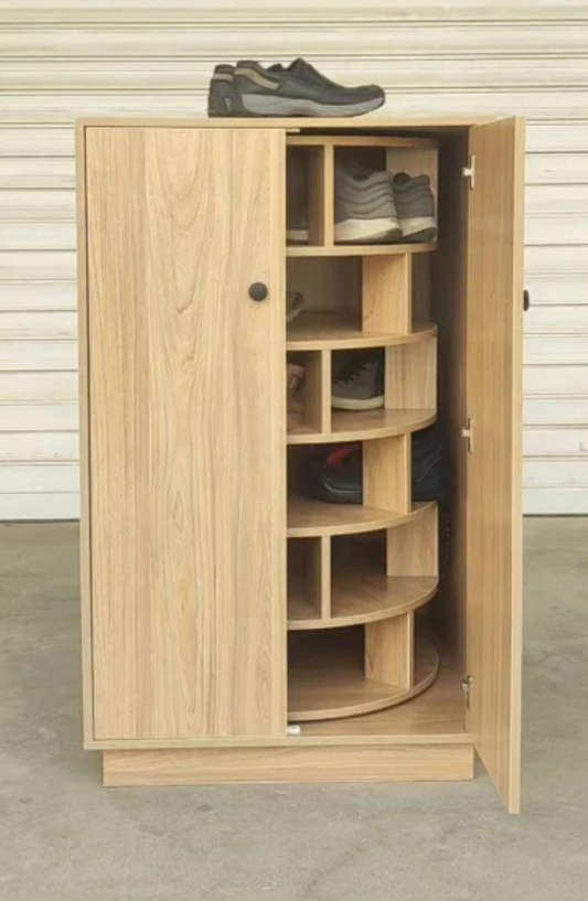 FENIRA™ EleganceSpin Shoe Tower – Modern 360° Organizer