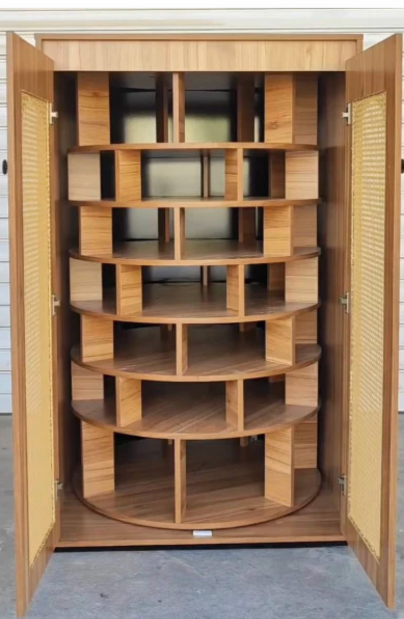 FENIRA™ EleganceSpin Shoe Tower – Modern 360° Organizer