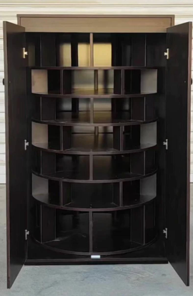FENIRA™ EleganceSpin Shoe Tower – Modern 360° Organizer
